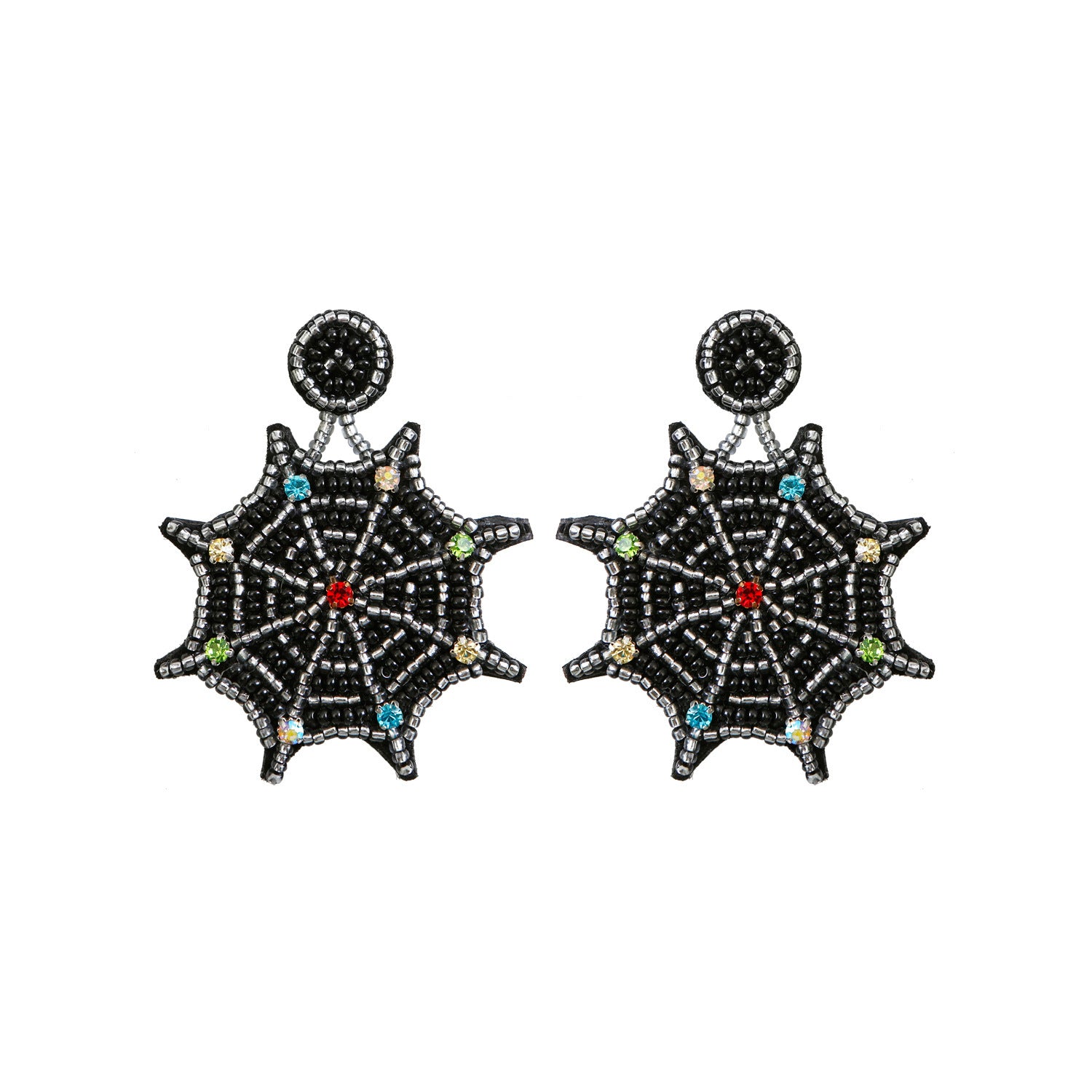 Wholesale Halloween Hat Ghost Creative Rice Bead Pumpkin Bat Exaggerated Earrings